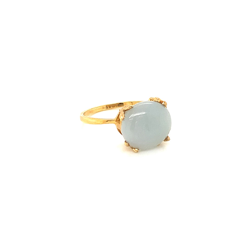 Jade Gold Plated Silver Ring