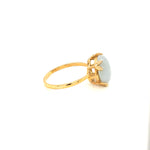 Jade Gold Plated Silver Ring