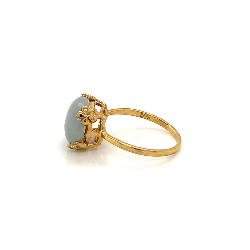 Jade Gold Plated Silver Ring