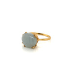 Jade Gold Plated Silver Ring