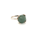 Green Jade Silver Ring