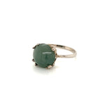 Green Jade Silver Ring