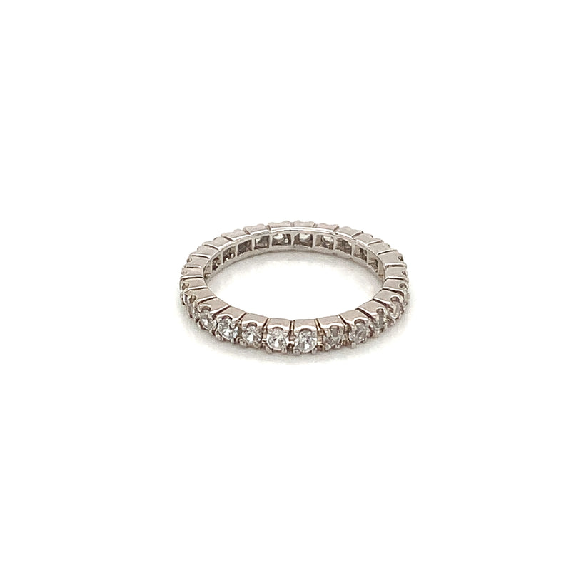 White Zircon Silver Ring