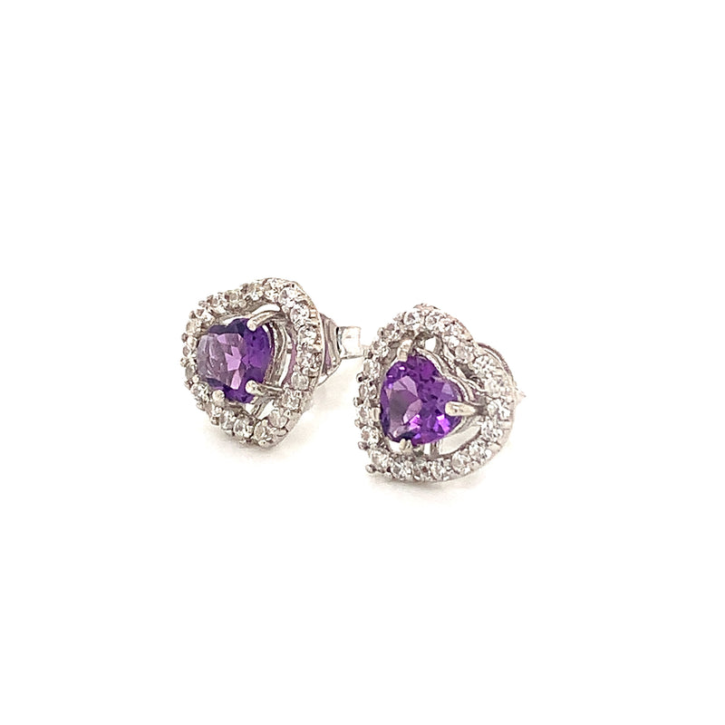 Amethyst Silver Earring