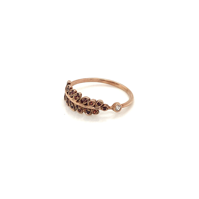 Garnet Gold Plated Silver Ring