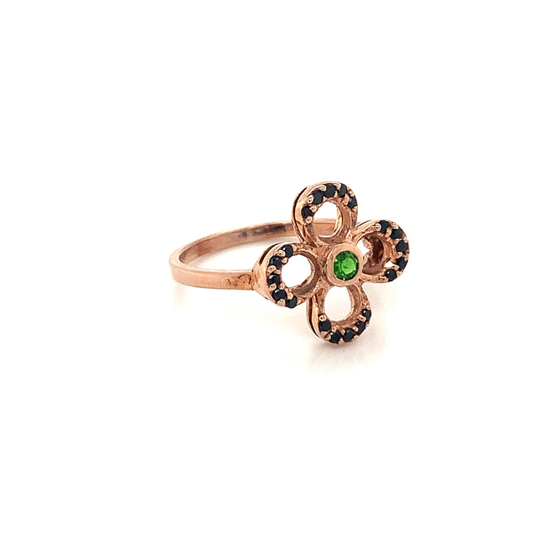 Green Garnet  Gold Plated Silver Ring