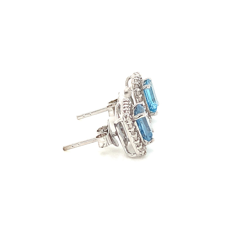 Blue Topaz Silver Earring