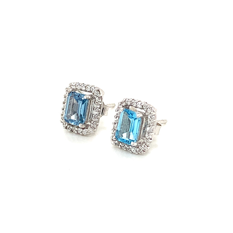 Blue Topaz Silver Earring