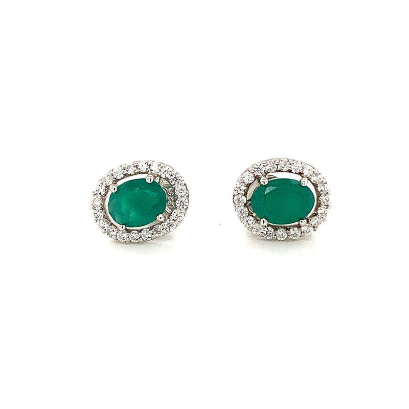 Chrysoprase  Silver Earring