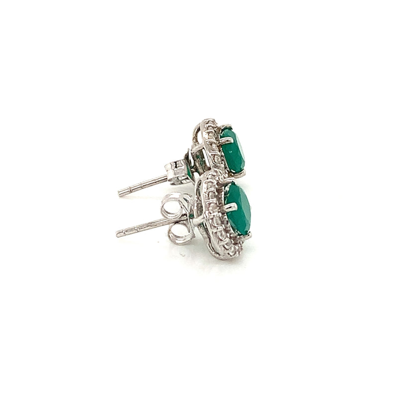 Chrysoprase  Silver Earring