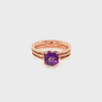 Amethyst Gold Plated Silver Ring