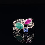 Multicolor gemstone 925 Silver Ring