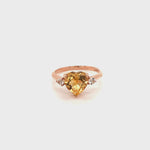 Citrine Gold Plated  Silver Ring