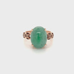 Jade Gold Plated Silver Ring