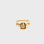 Citrine Gold Plated Silver Ring