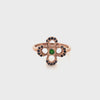 Green Garnet  Gold Plated Silver Ring