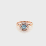 Aquamarine Gold Plated Silver Ring