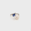 Pearl & Blue Sapphire Silver Ring