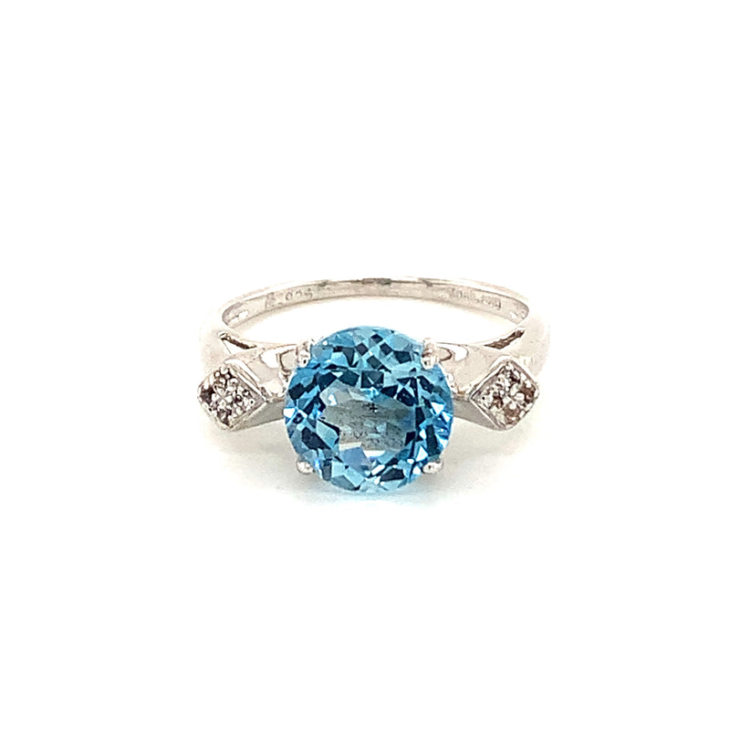 Blue Topaz Silver Ring