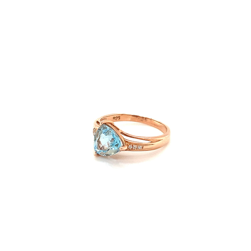 Blue Topaz Gold Plated Silver Ring