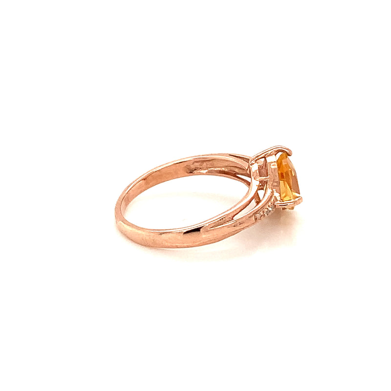 Citrine Gold Plated Silver Ring