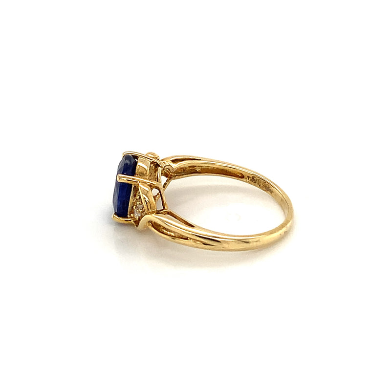 Blue Sapphire Gold Plated Silver Ring