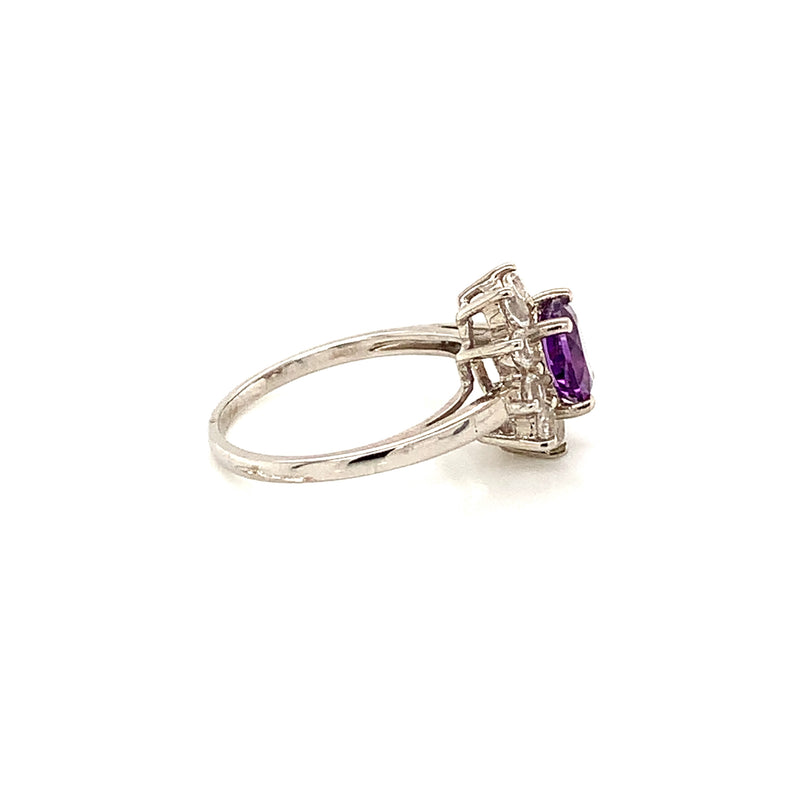 Amethyst Gold Plated Silver Ring