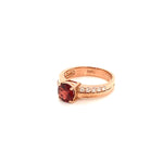 Garnet Gold Plated Silver Ring