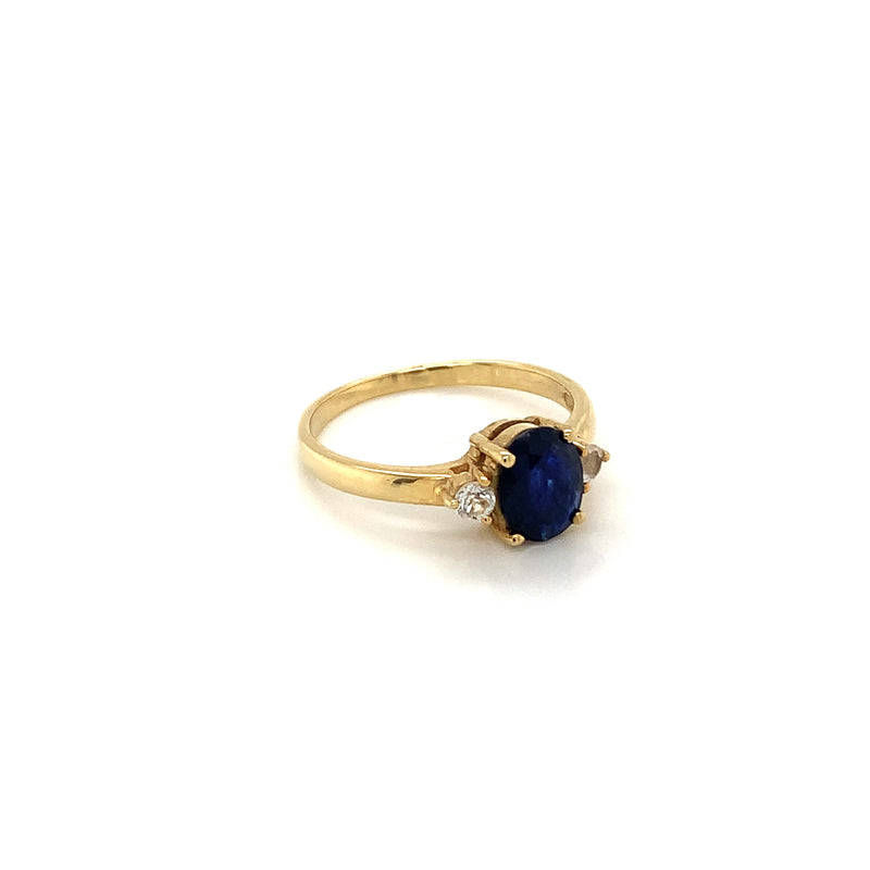 Blue Sapphire Gold Plated Silver Ring