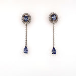 sapphire silver earrings