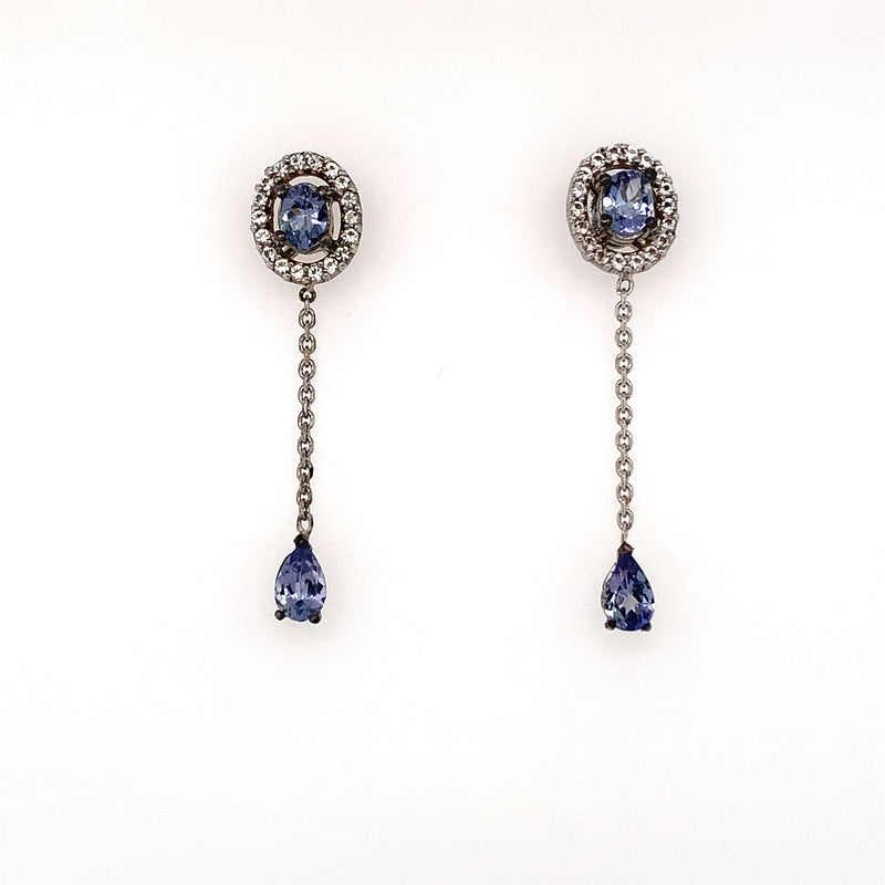 sapphire silver earrings