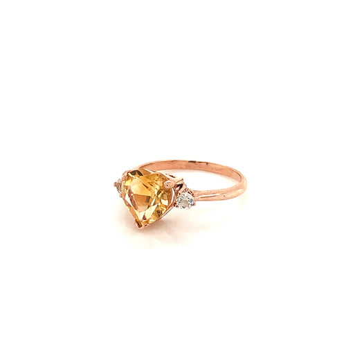 Citrine Gold Plated  Silver Ring