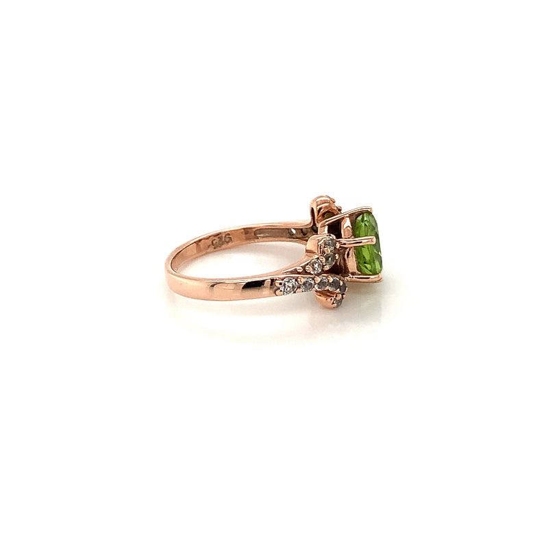 Peridot Gold Plated Silver Ring