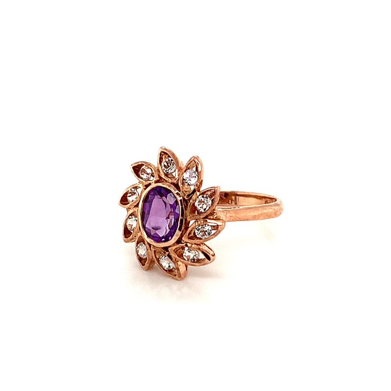 Amethyst Gold Plated Silver Ring