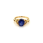 Blue Sapphire Gold Plated Silver Ring