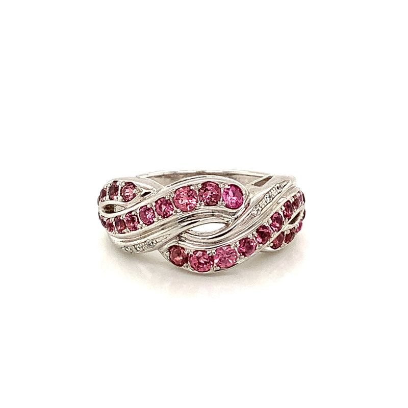 Pink Sapphire Silver Ring