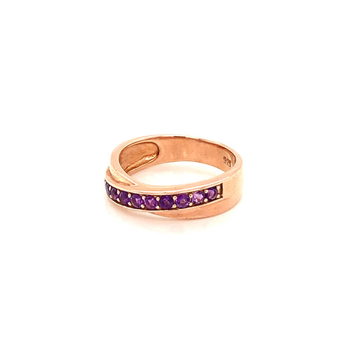 Amethyst Gold Plated Silver Ring