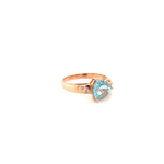 Blue Topaz Gold Plated Silver Ring