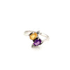 Amethyst & Citrine Silver Ring