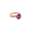 Amethyst Gold Plated Silver Ring