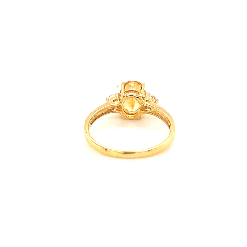 Citrine Gold Plated Silver Ring