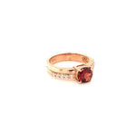 Garnet Gold Plated Silver Ring