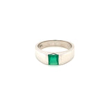 Green Agate Silver Ring