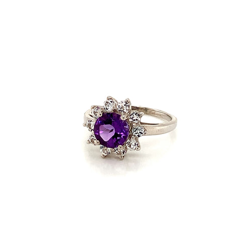 Amethyst Gold Plated Silver Ring