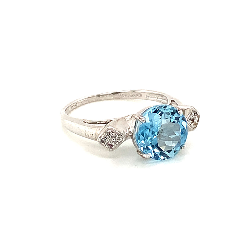 Blue Topaz Silver Ring