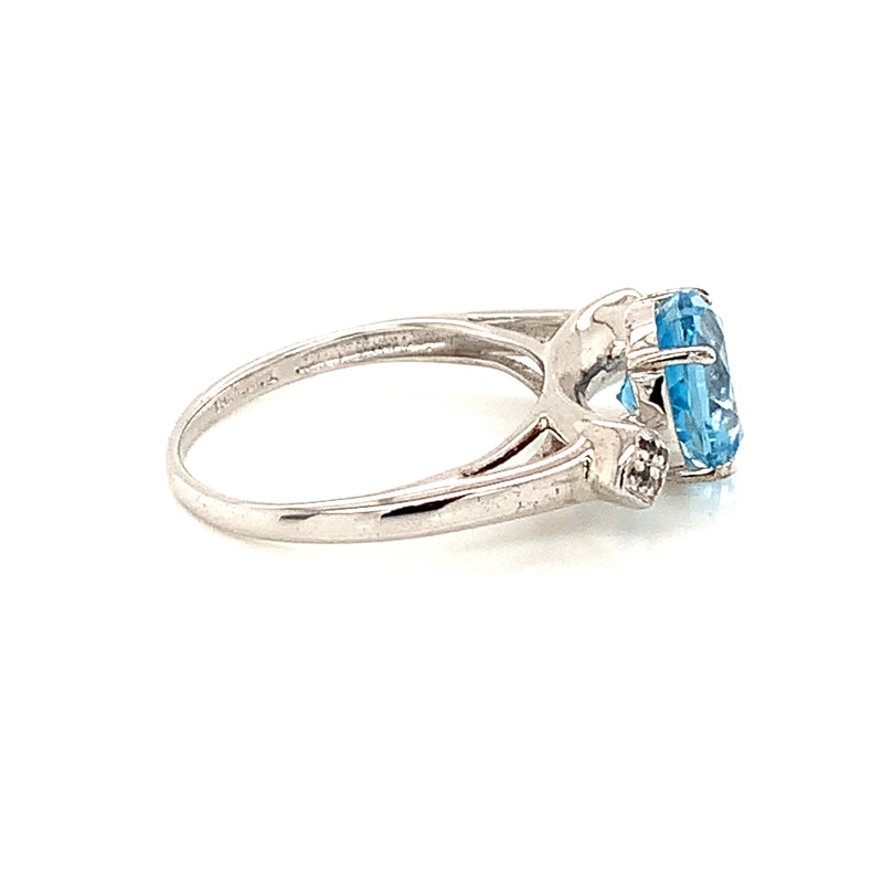 Blue Topaz Silver Ring