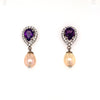 Amethyst & Pearl Silver Earring