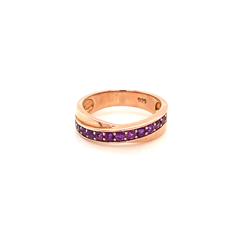 Amethyst Gold Plated Silver Ring