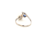 Pearl & Blue Sapphire Silver Ring