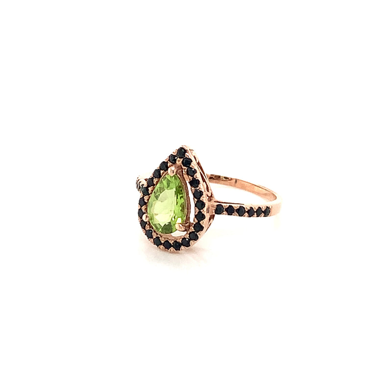 Peridot Gold Plated Silver Ring